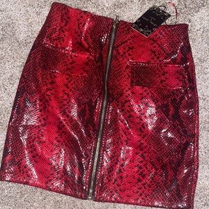 Red SnakeSkin Mini Skirt